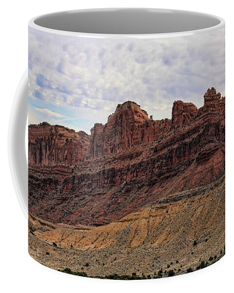 San Rafael Reef Coffee Mug featuring the photograph Pano San Rafael Reef Utah USA by Chuck Kuhn