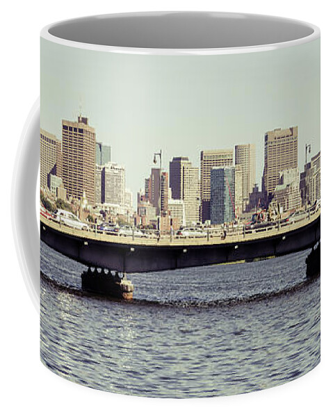America Coffee Mug featuring the photograph Panorama Photo of Boston Skyline and Harvard Bridge by Paul Velgos