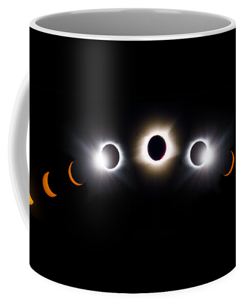 08 21 2017 Coffee Mug featuring the photograph Panorama Total Eclipse T Shirt Art Phases by Debra and Dave Vanderlaan