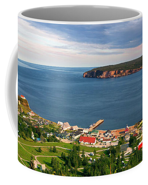 Perce Coffee Mug featuring the photograph Panoramic view in Perce Quebec by Elena Elisseeva
