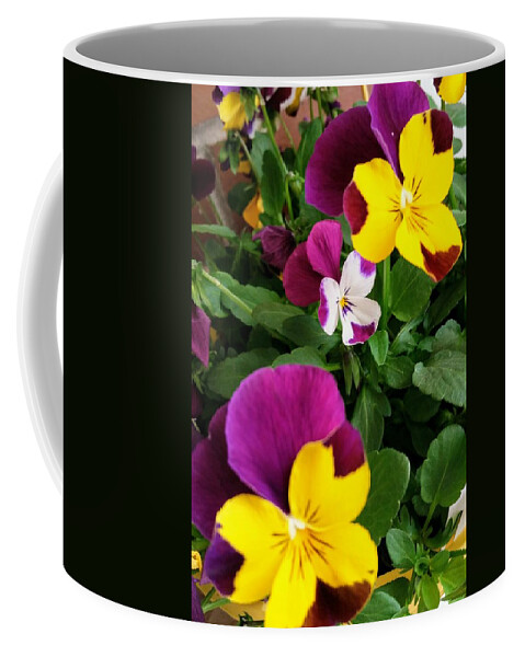 Pansies Coffee Mug featuring the photograph Pansies 3 by Valerie Josi