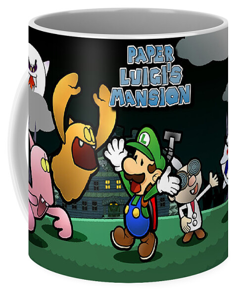 Paper Luigi Coffee Mug featuring the digital art Paper Luigi by Super Lovely