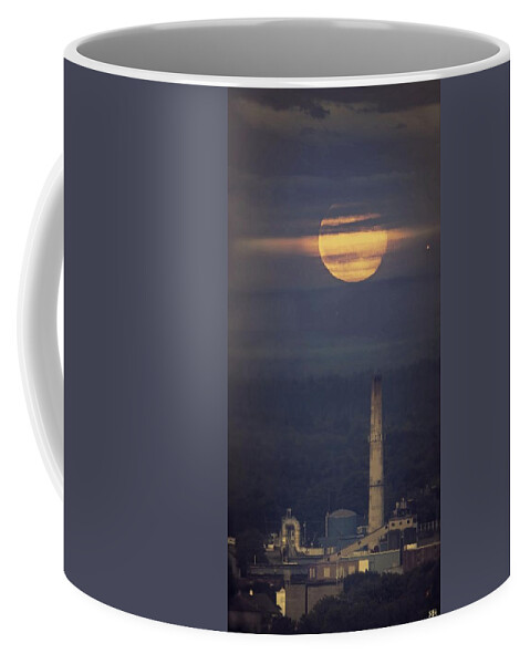 Moon Coffee Mug featuring the photograph Paper Mill Moon 1 by John Meader