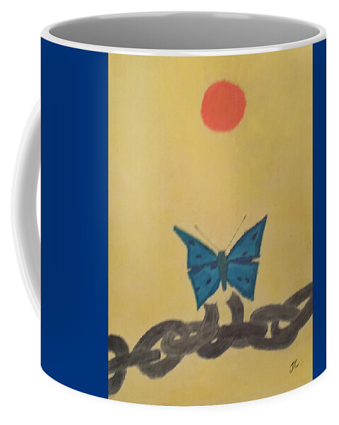 Papillon Coffee Mug featuring the painting Papillon by John Cunnane