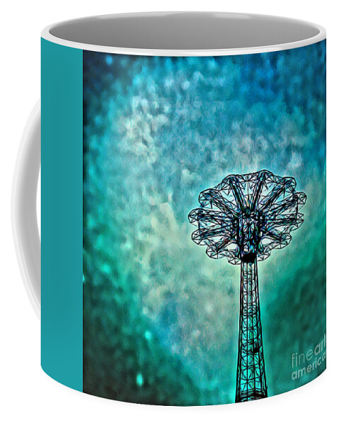 Coney Island Coffee Mug featuring the photograph Parachute Psychedelia by Onedayoneimage Photography