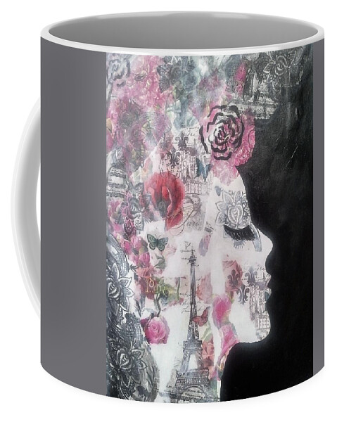 Paris Coffee Mug featuring the painting Paris Lady in Spring by Lynne McQueen