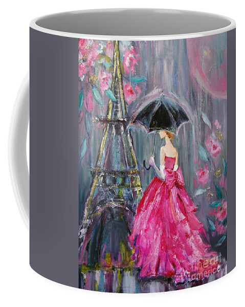 Paris Coffee Mug featuring the painting Paris Rain by Jennifer Beaudet