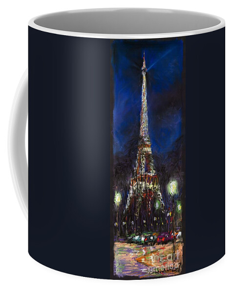 Pastel Coffee Mug featuring the painting Paris Tour Eiffel by Yuriy Shevchuk