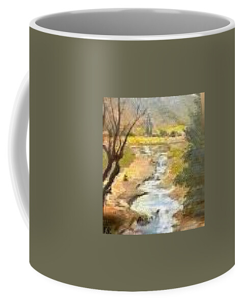 Park Water After Rain. Creek Bed Coffee Mug featuring the painting Park Creek by Joyce Snyder