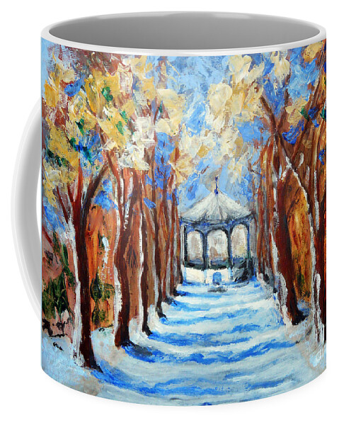 Park Coffee Mug featuring the painting Park Zrinjevac by Jasna Dragun