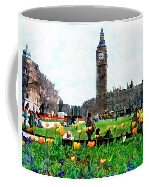 London Coffee Mug featuring the photograph Parliament Square London by Kurt Van Wagner