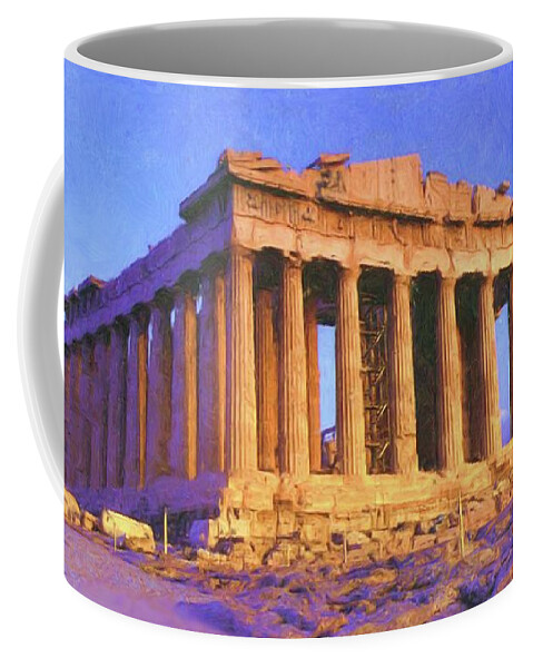Parthenon Coffee Mug featuring the painting Parthenon by Troy Caperton