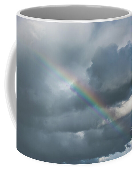Moody Coffee Mug featuring the photograph Partial Rainbow by Cheryl Baxter