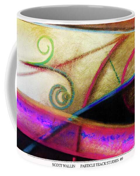 A Bright Coffee Mug featuring the painting Particle Track Study Nine by Scott Wallin