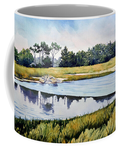 Landscape Coffee Mug featuring the painting Party of Two by Mick Williams