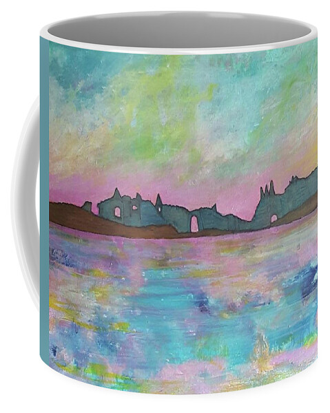 #acrylicinks #acrylicabstractpaintings #acrylicinksandpaint #coolabstractpaintings #abstractsunrise #abstractartforsale #camvasartprints #originalartforsale #abstractartpaintings Coffee Mug featuring the painting Pastel Sunrise by Cynthia Silverman