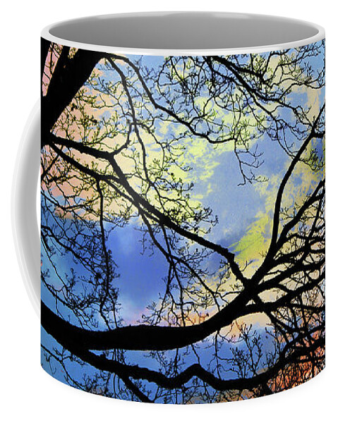 Silhouette Coffee Mug featuring the digital art Pastel Sunset Silhouette by Shawna Rowe