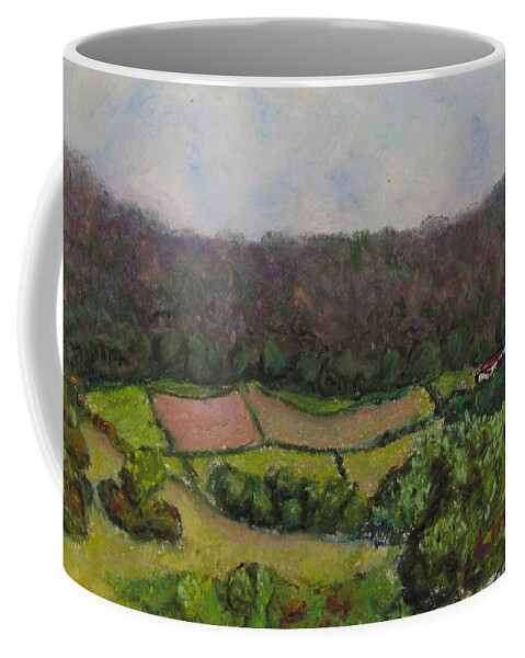 Pastoral Coffee Mug featuring the painting Pastoral Patches by Laurie Morgan