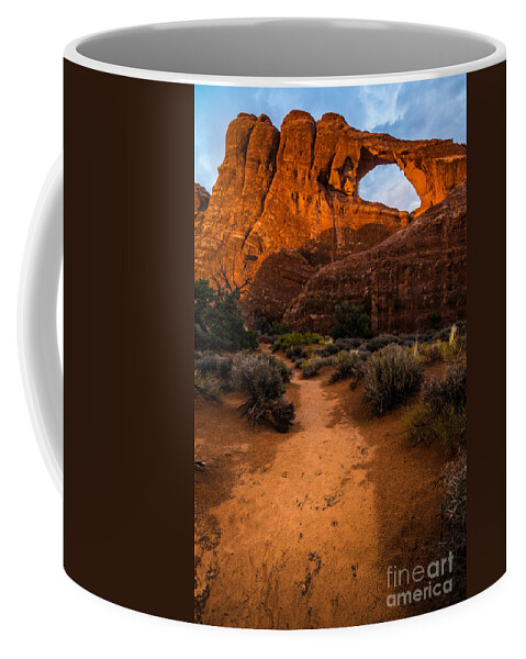 Utah Coffee Mug featuring the photograph Path to Skyline Arch at Sunset - Utah by Gary Whitton