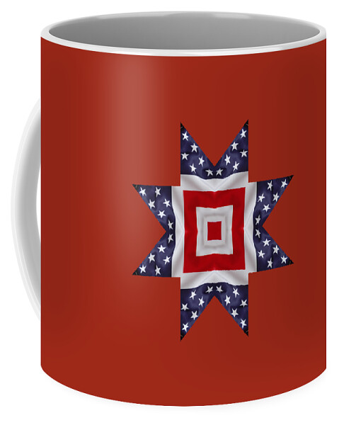 4th Coffee Mug featuring the digital art Patriotic Star 1 - Transparent Background by Jeffrey Kolker