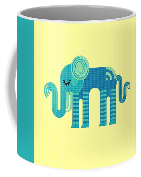 Elephant Coffee Mug featuring the digital art Pattern Elephant by Vix Edwards