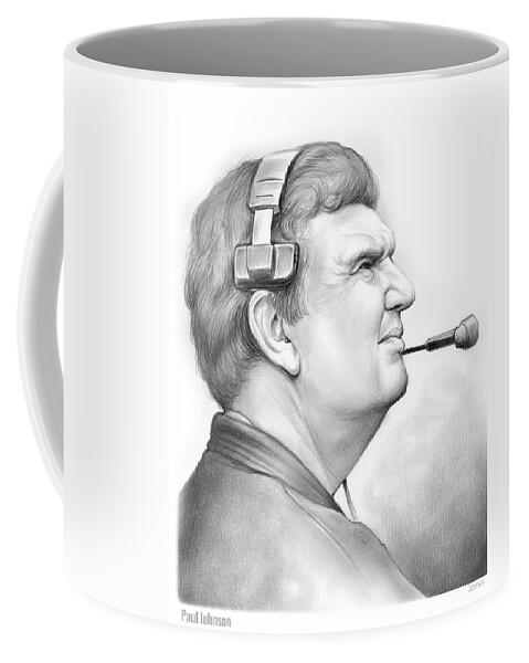 Paul Johnson Coffee Mug featuring the drawing Paul Johnson by Greg Joens