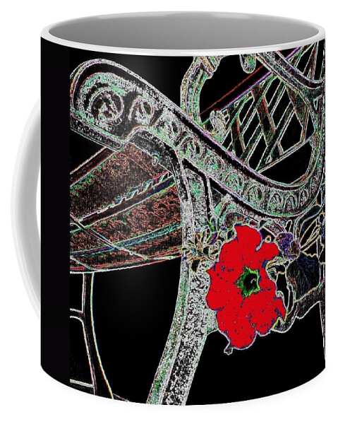 Bench Coffee Mug featuring the digital art Contemplation Bench 1 by Will Borden