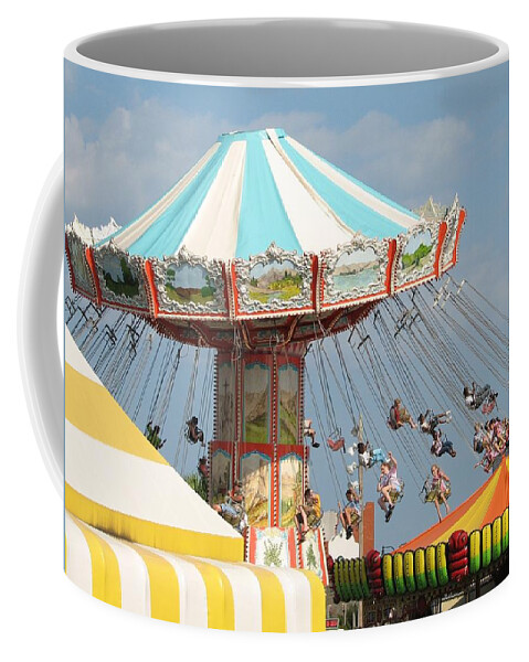 Pavilion Coffee Mug featuring the photograph Pavilion Swings by Kelly Mezzapelle