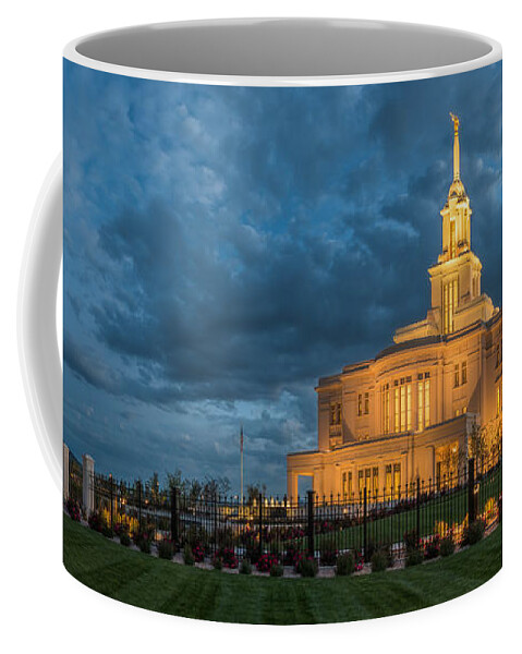 Payon Coffee Mug featuring the photograph Payson Temple Panorama by Dustin LeFevre