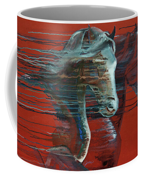 Horse Coffee Mug featuring the painting Peace And Justice by Jani Freimann
