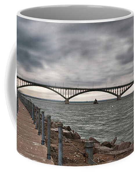 Bridge Coffee Mug featuring the photograph Peace Bridge by Guy Whiteley