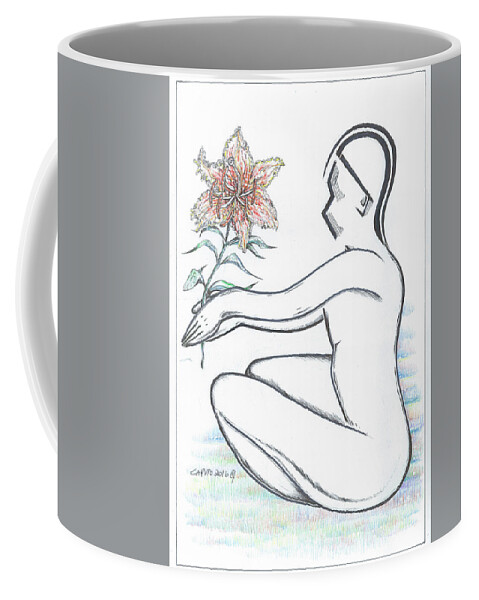 Figurative Art Coffee Mug featuring the drawing Peace by Giovanni Caputo