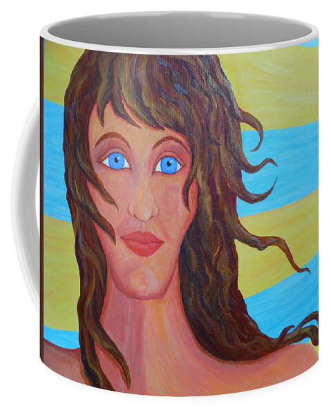 Peace Woman Coffee Mug featuring the painting Peace Woman by Paddy Shaffer