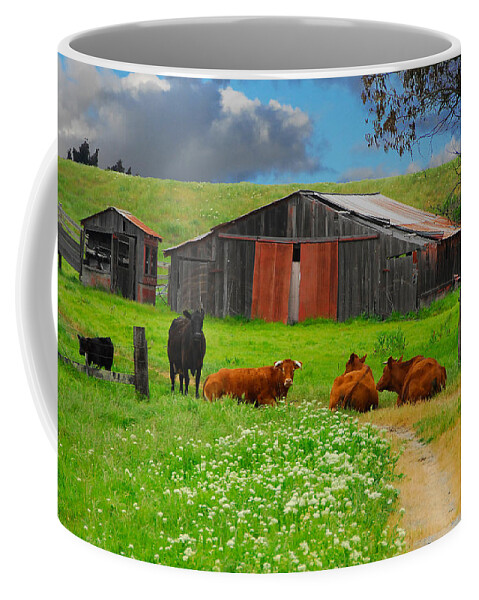 Cow Coffee Mug featuring the photograph Peaceful Cows by Harry Spitz