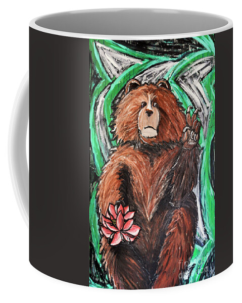 Brown Bear Coffee Mug featuring the painting Peaceful Demonstration by Rebecca Weeks