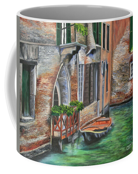 Venice Paintings Coffee Mug featuring the painting Peaceful Venice Canal by Charlotte Blanchard