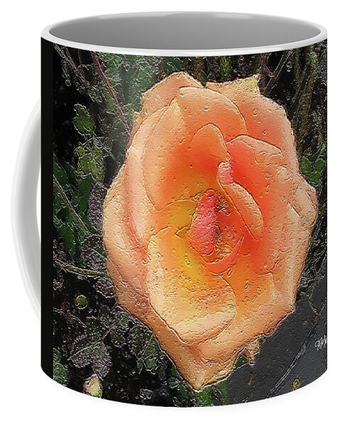 Peach Rose Coffee Mug featuring the photograph Peach Rose #075 by Barbara Tristan