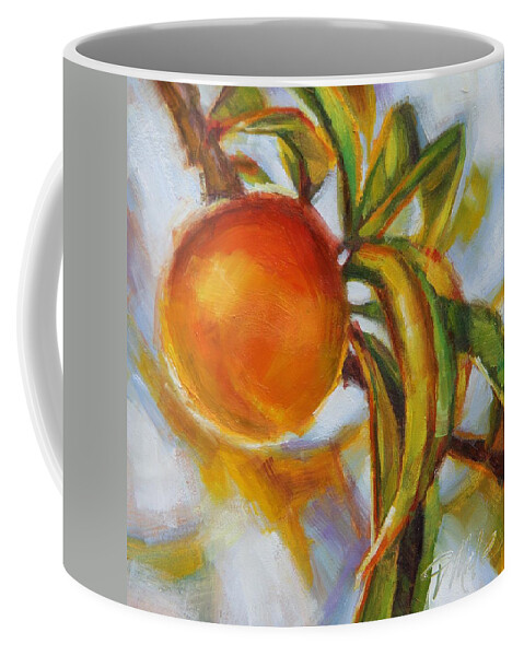 Oil Coffee Mug featuring the painting Peach by Tracy Male