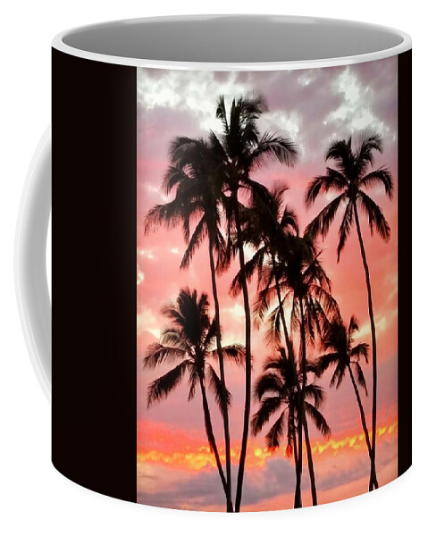 Palm Tree Coffee Mug featuring the photograph Peachy Palms by Jeff Cook