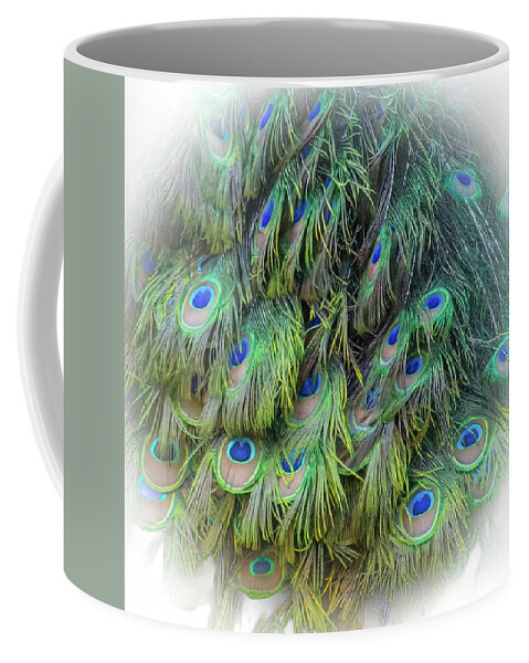Animal Coffee Mug featuring the photograph Peacock by Barry Bohn