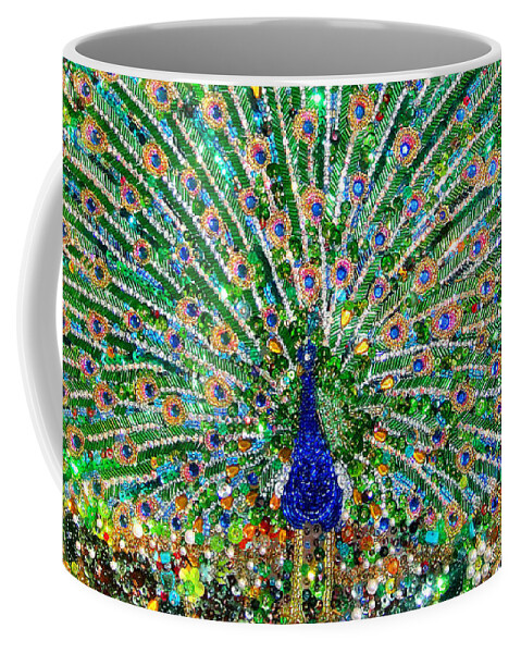 Large Coffee Mug with Swarovski Crystal filled Handle