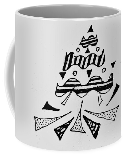 Black Coffee Mug featuring the drawing Peak by Martin Cline