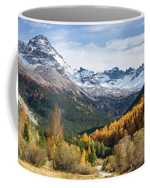 Mountain Landscape Coffee Mug featuring the photograph Peak of Rochebrune - 2 - French Alps by Paul MAURICE