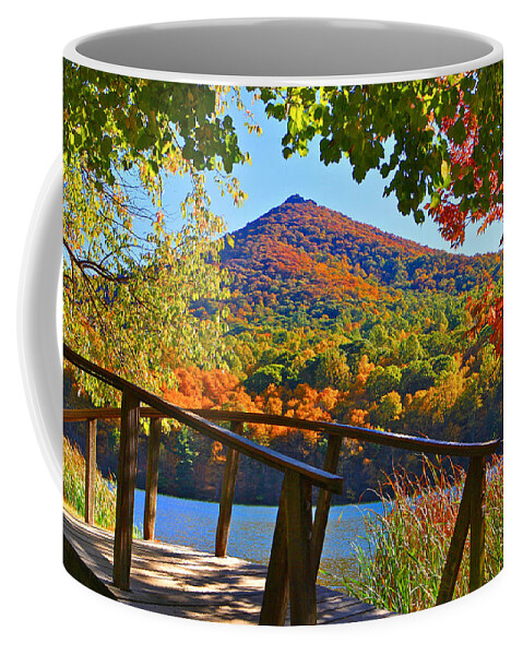 Peaks Of Otter Coffee Mug featuring the photograph Peaks of Otter Bridge by The James Roney Collection