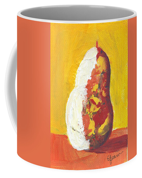 Abstract Pear Coffee Mug featuring the painting Pear 11 by Elise Boam