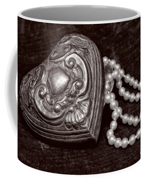 Pewter Coffee Mug featuring the photograph Pearls From The Heart - Sepia by Christopher Holmes