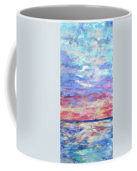 Pearly Sunset Coffee Mug featuring the painting Pearly Sunset by Debi Starr