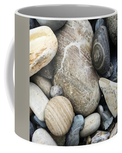 Beach Finds Coffee Mug featuring the photograph Pebbles and Rocks by Art Block Collections