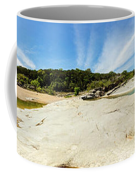 Pedernales Falls Coffee Mug featuring the photograph Pedernales Falls Pano1 by Raul Rodriguez