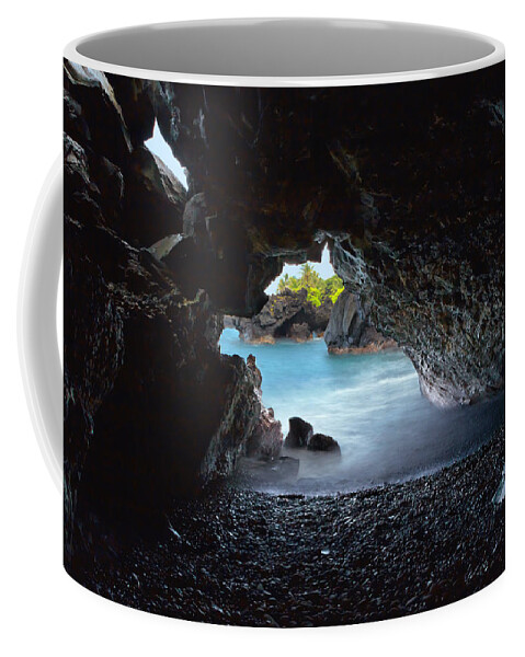 Hana Coffee Mug featuring the photograph Peeking Through the Lava Tube by Susan Rissi Tregoning